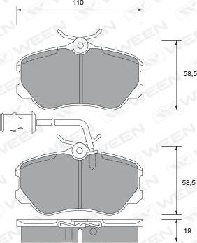 Ween 151-1472 - Kit pastiglie freno, Freno a disco autozon.pro