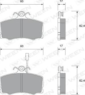 Ween 151-1596 - Kit pastiglie freno, Freno a disco autozon.pro