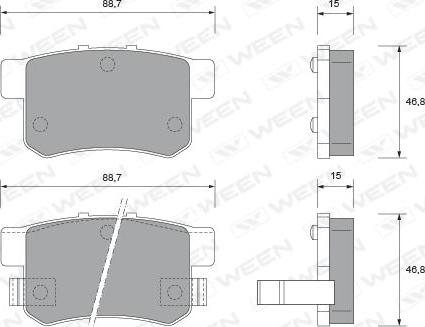 Ween 151-1548 - Kit pastiglie freno, Freno a disco autozon.pro