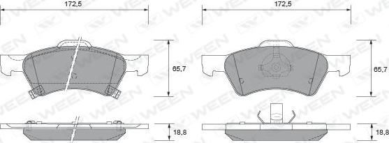 Ween 151-1543 - Kit pastiglie freno, Freno a disco autozon.pro