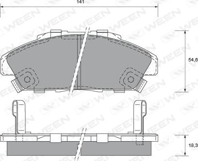 Ween 151-1542 - Kit pastiglie freno, Freno a disco autozon.pro