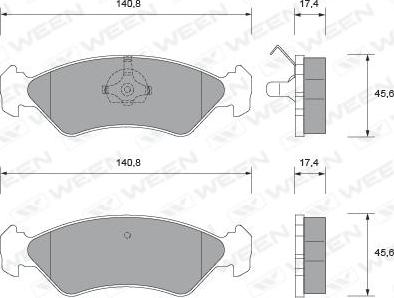 Ween 151-1554 - Kit pastiglie freno, Freno a disco autozon.pro