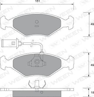 Ween 151-1558 - Kit pastiglie freno, Freno a disco autozon.pro