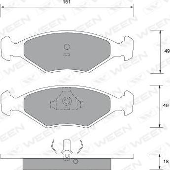 Ween 151-1557 - Kit pastiglie freno, Freno a disco autozon.pro