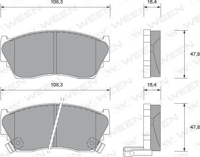 Ween 151-1565 - Kit pastiglie freno, Freno a disco autozon.pro