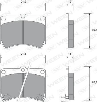 Ween 151-1580 - Kit pastiglie freno, Freno a disco autozon.pro