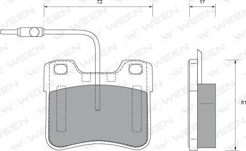 Ween 151-1583 - Kit pastiglie freno, Freno a disco autozon.pro