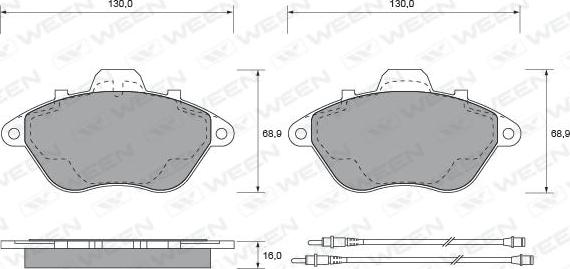 Ween 151-1534 - Kit pastiglie freno, Freno a disco autozon.pro