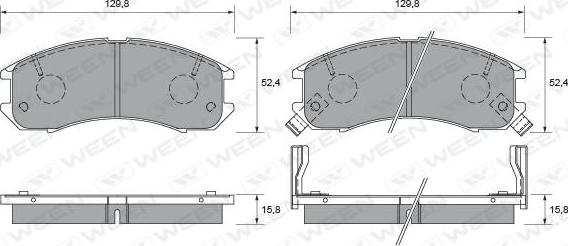 Ween 151-1530 - Kit pastiglie freno, Freno a disco autozon.pro