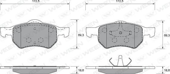 Ween 151-1532 - Kit pastiglie freno, Freno a disco autozon.pro