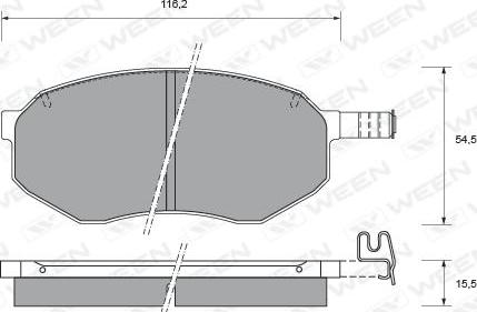 Ween 151-1577 - Kit pastiglie freno, Freno a disco autozon.pro