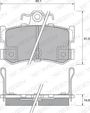 Ween 151-1690 - Kit pastiglie freno, Freno a disco autozon.pro