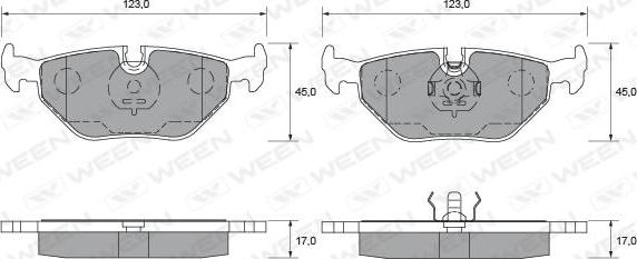 Ween 151-1644 - Kit pastiglie freno, Freno a disco autozon.pro