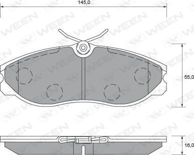 Ween 151-1646 - Kit pastiglie freno, Freno a disco autozon.pro