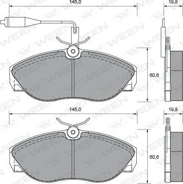 Ween 151-1642 - Kit pastiglie freno, Freno a disco autozon.pro