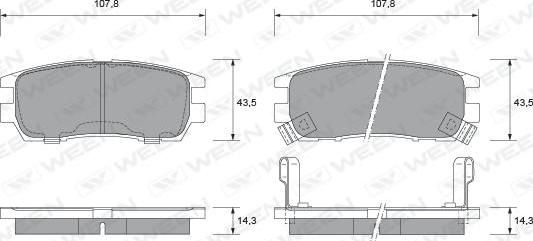 Ween 151-1656 - Kit pastiglie freno, Freno a disco autozon.pro