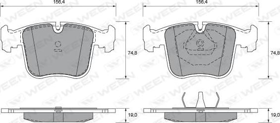 Ween 151-1650 - Kit pastiglie freno, Freno a disco autozon.pro