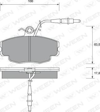 Ween 151-1666 - Kit pastiglie freno, Freno a disco autozon.pro