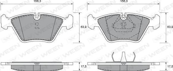 Ween 151-1609 - Kit pastiglie freno, Freno a disco autozon.pro