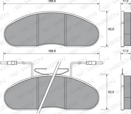 Ween 151-1619 - Kit pastiglie freno, Freno a disco autozon.pro