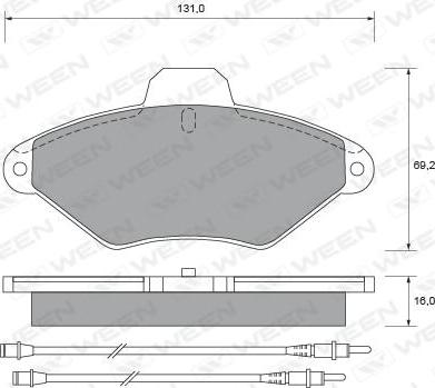 Ween 151-1638 - Kit pastiglie freno, Freno a disco autozon.pro