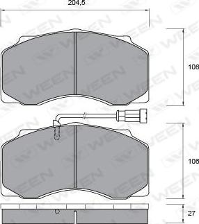 Ween 151-1057 - Kit pastiglie freno, Freno a disco autozon.pro