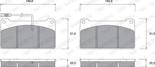 Ween 151-1063 - Kit pastiglie freno, Freno a disco autozon.pro