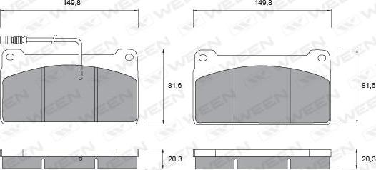 Ween 151-1062 - Kit pastiglie freno, Freno a disco autozon.pro