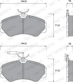 Ween 151-1009 - Kit pastiglie freno, Freno a disco autozon.pro