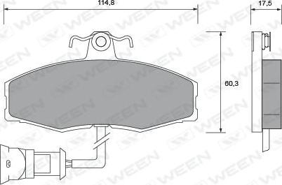 Ween 151-1005 - Kit pastiglie freno, Freno a disco autozon.pro