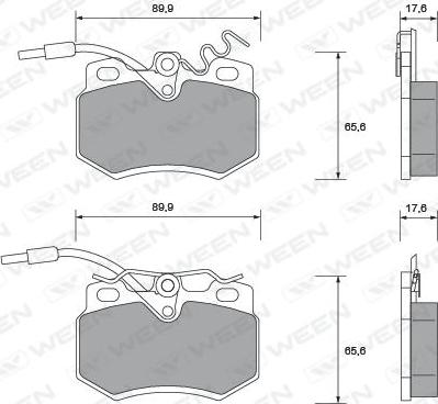 Ween 151-1008 - Kit pastiglie freno, Freno a disco autozon.pro