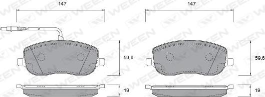 Ween 151-1014 - Kit pastiglie freno, Freno a disco autozon.pro