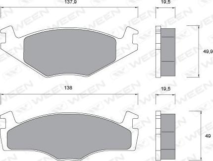 Ween 151-1011 - Kit pastiglie freno, Freno a disco autozon.pro