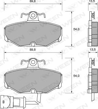 Ween 151-1013 - Kit pastiglie freno, Freno a disco autozon.pro