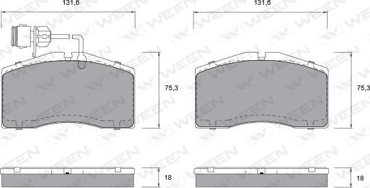 Ween 151-1036 - Kit pastiglie freno, Freno a disco autozon.pro