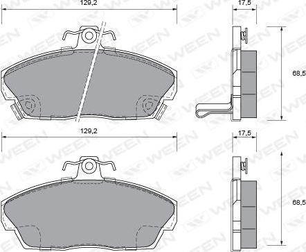 Ween 151-1024 - Kit pastiglie freno, Freno a disco autozon.pro