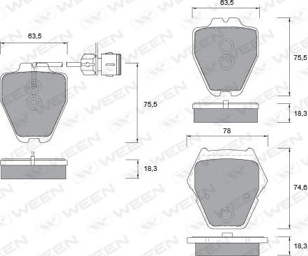 Ween 151-1025 - Kit pastiglie freno, Freno a disco autozon.pro