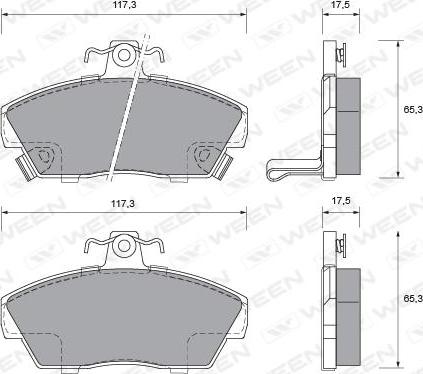 Ween 151-1026 - Kit pastiglie freno, Freno a disco autozon.pro