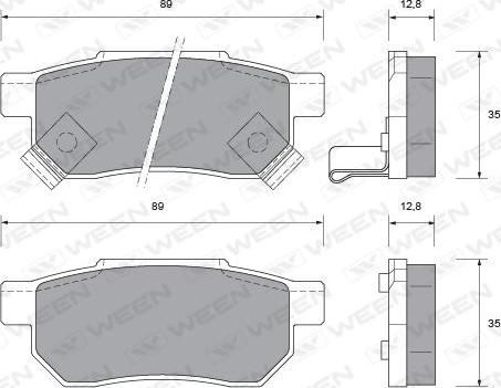 Ween 151-1027 - Kit pastiglie freno, Freno a disco autozon.pro