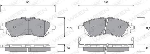 Ween 151-1194 - Kit pastiglie freno, Freno a disco autozon.pro