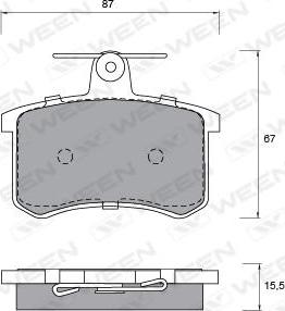 Ween 151-1196 - Kit pastiglie freno, Freno a disco autozon.pro