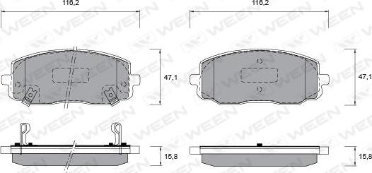 Ween 151-1191 - Kit pastiglie freno, Freno a disco autozon.pro