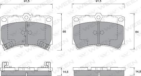 Ween 151-1192 - Kit pastiglie freno, Freno a disco autozon.pro