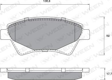 Ween 151-1149 - Kit pastiglie freno, Freno a disco autozon.pro