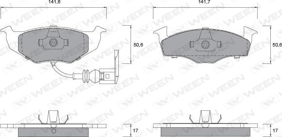 Ween 151-1144 - Kit pastiglie freno, Freno a disco autozon.pro