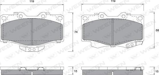 Ween 151-1145 - Kit pastiglie freno, Freno a disco autozon.pro