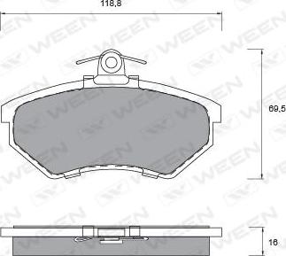 Ween 151-1146 - Kit pastiglie freno, Freno a disco autozon.pro