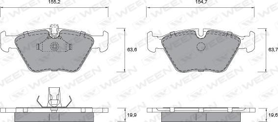 Ween 151-1140 - Kit pastiglie freno, Freno a disco autozon.pro