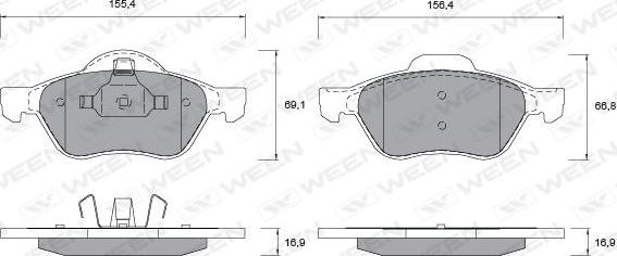 Ween 151-1148 - Kit pastiglie freno, Freno a disco autozon.pro