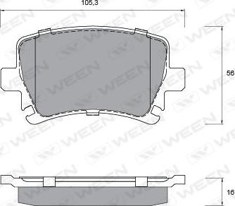 Ween 151-1147 - Kit pastiglie freno, Freno a disco autozon.pro